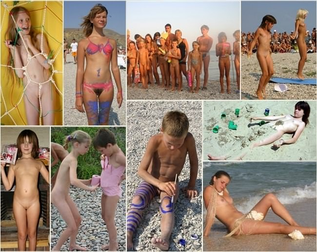 Pure Nudism pictures - Young child gets painted [Nudist Planet]