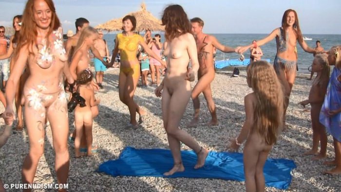 Nudist celebration carnival on the beach - Purenudism video [Nudist Planet]